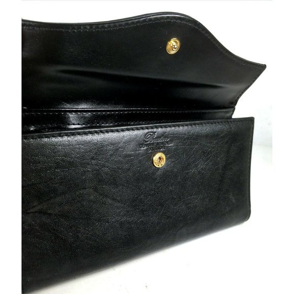 Buxton Black Leather Kisslock Purse Clutch Wallet - Picture 4 of 12